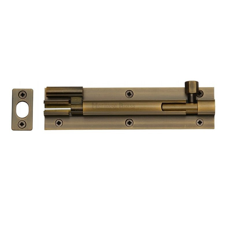 M.Marcus Necked Door Bolt - 152mm (6") - Antique Brass