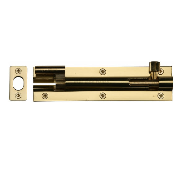 M.Marcus Necked Door Bolt - 152mm (6") - Polished Brass