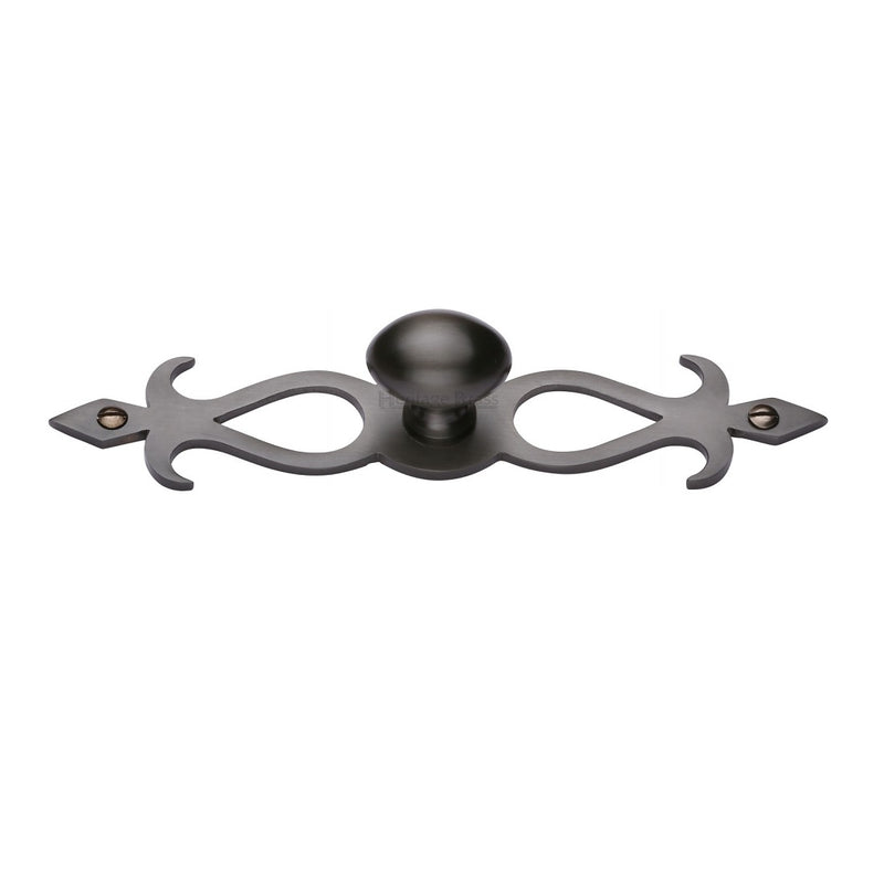 M.Marcus Oval Cabinet Knob on Plate - Matt Bronze