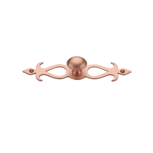 M.Marcus Oval Cabinet Knob on Plate - Satin Rose Gold