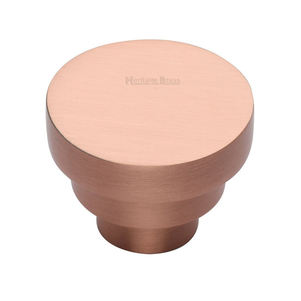 M.Marcus Round Stepped Cabinet Knob 32mm - Satin Rose Gold