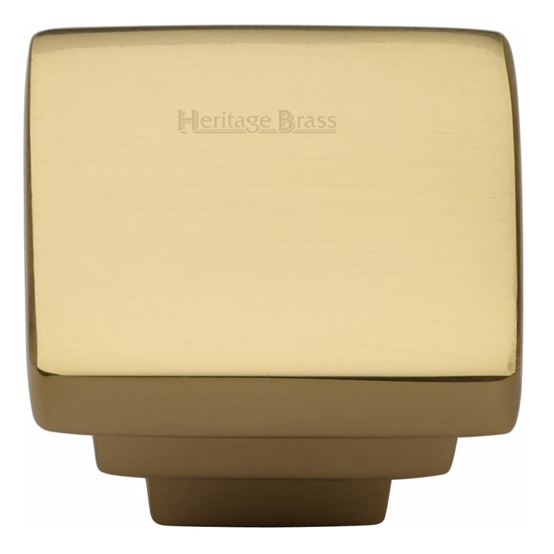 M.Marcus Square Stepped Cabinet Knob - Polished Brass