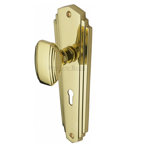 M.Marcus Charlston Lock Handles - Polished Brass