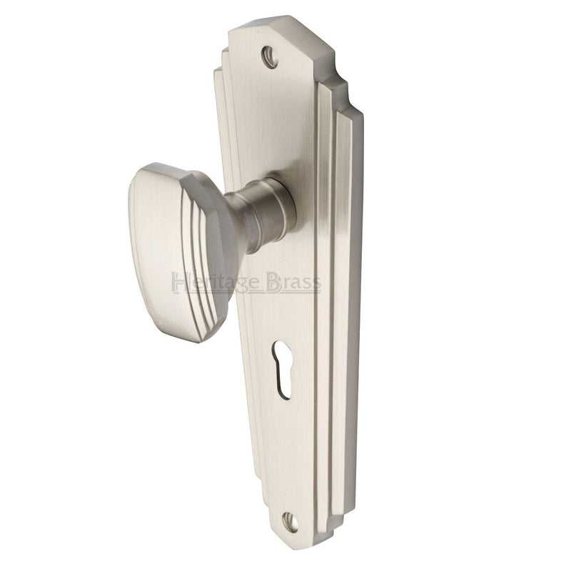 M.Marcus Charlston Lock Handles - Satin Nickel