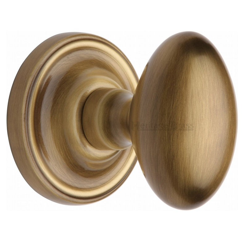 M.Marcus Chelsea Mortice Knob Handles on Round Rose - Antique Brass