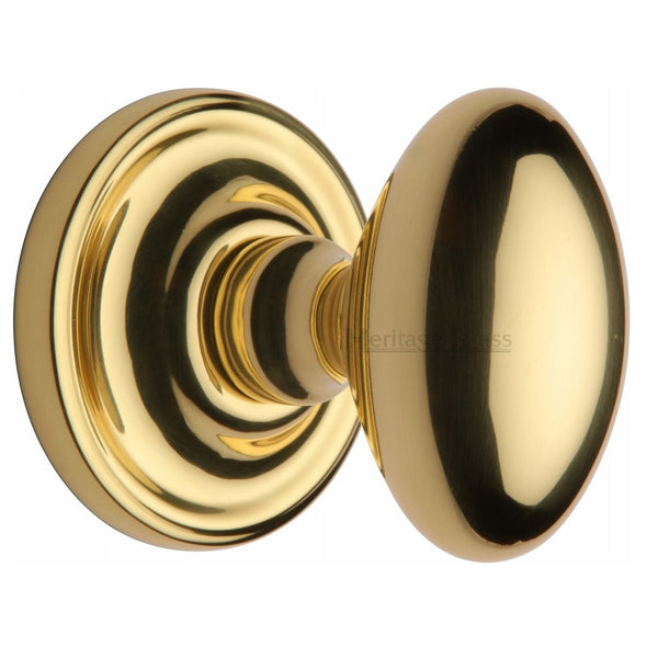 M.Marcus Chelsea Mortice Knob Handles on Round Rose - Polished Brass