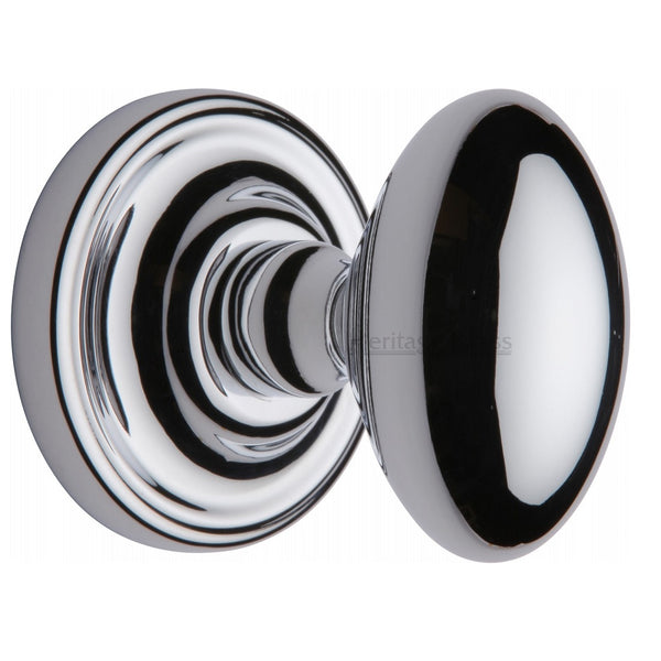 M.Marcus Chelsea Mortice Knob Handles on Round Rose - Polished Chrome