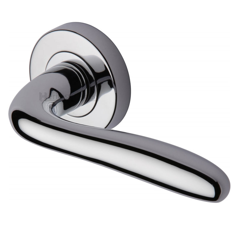 M.Marcus Columbus Lever Handles on Round Rose - Polished Chrome