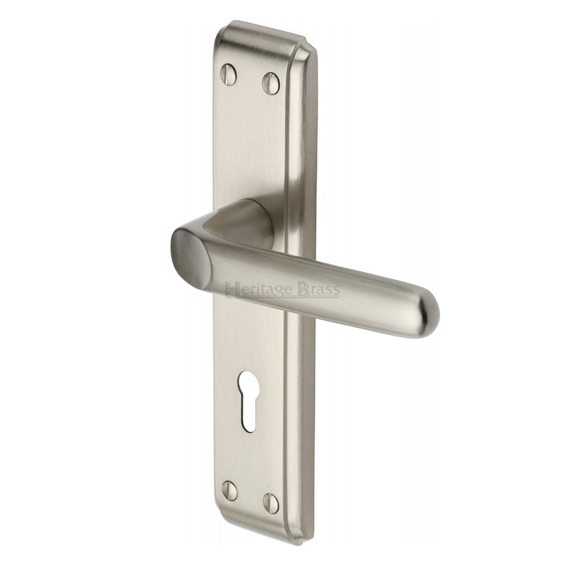 M.Marcus Deco Lock Handles - Satin Nickel