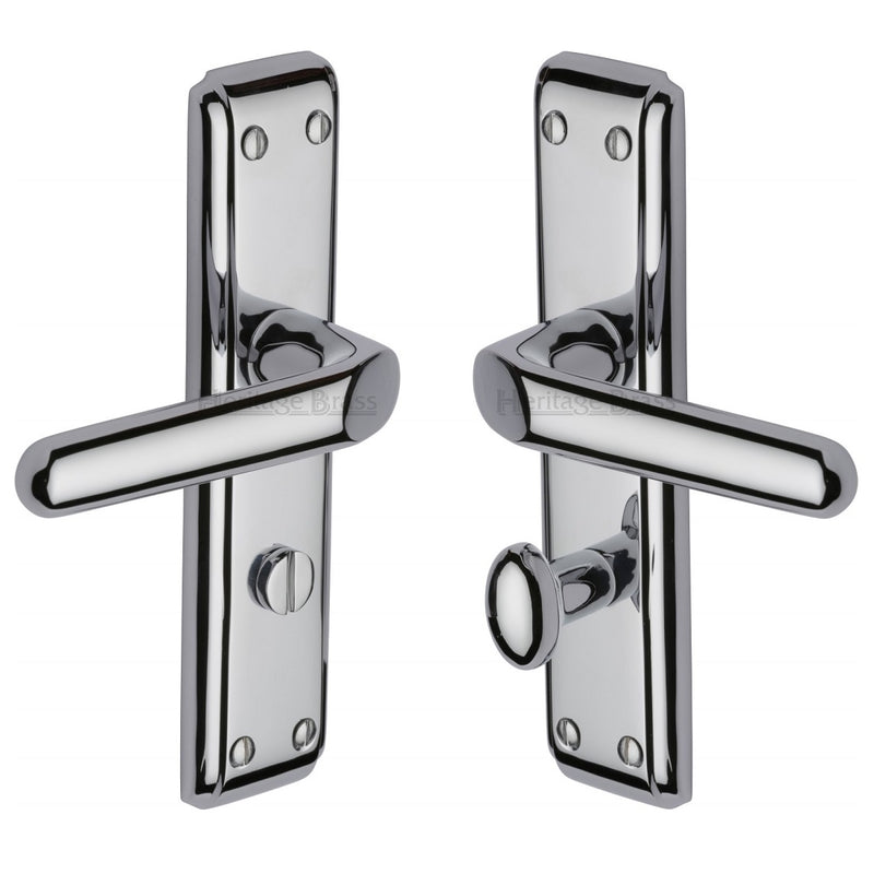 M.Marcus Deco Bathroom Handles - Polished Chrome