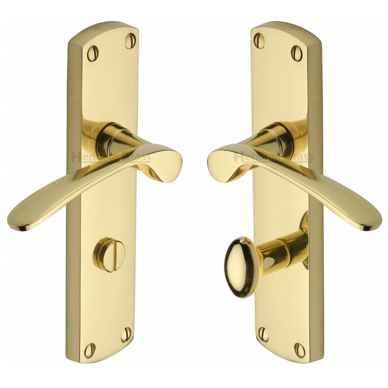 M.Marcus Diplomat Bathroom Handles - Polished Brass