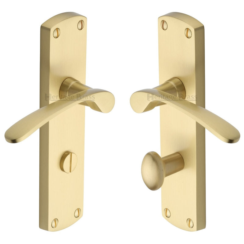 M.Marcus Diplomat Bathroom Handles - Satin Brass