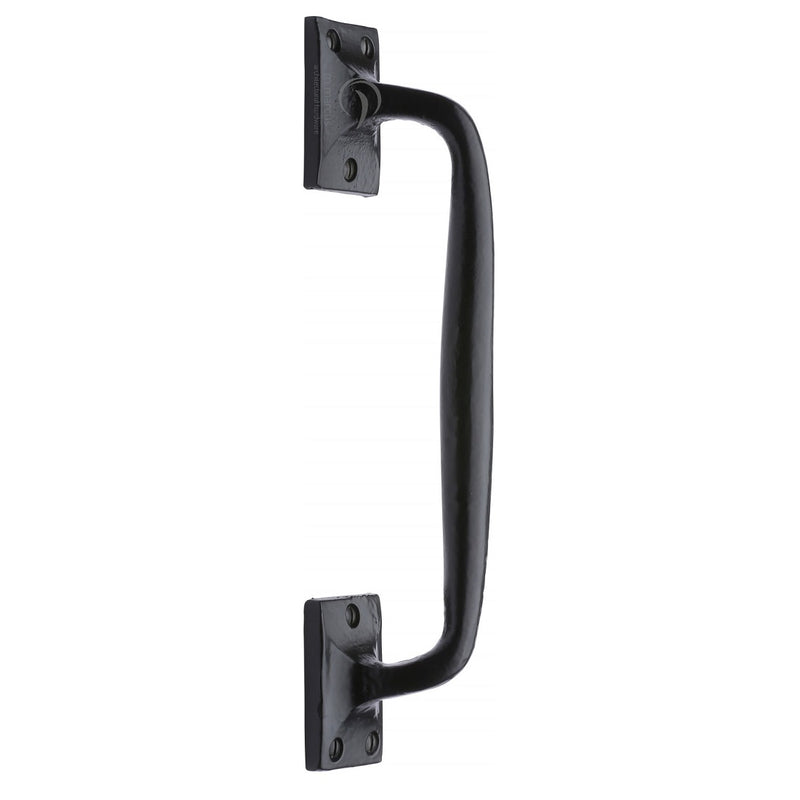 M.Marcus Cranked Pull Handle 254mm - Smooth Black Iron