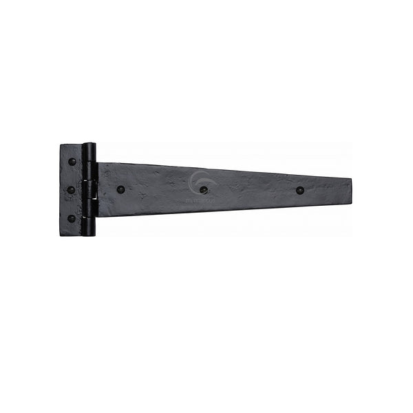 M.Marcus Black Iron Rustic Strap Hinges (pair) - 15" - Smooth Black Iron