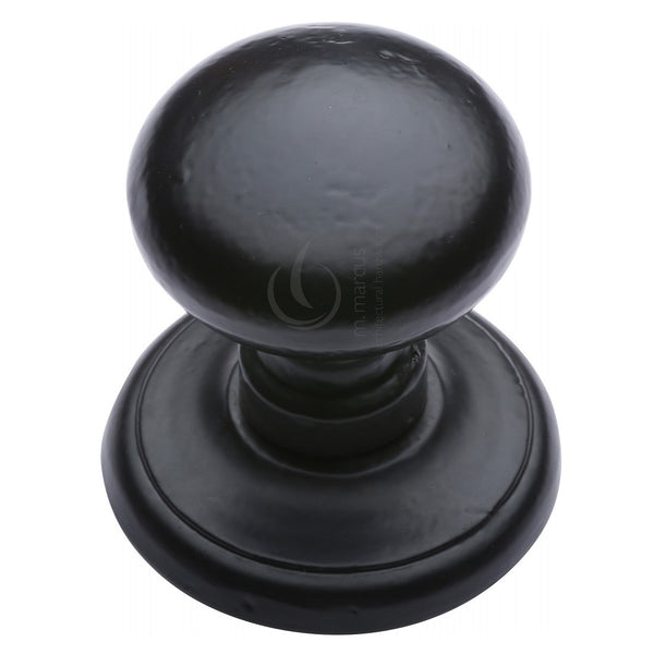 M.Marcus Centre Door Knob 80mm - Smooth Black Iron