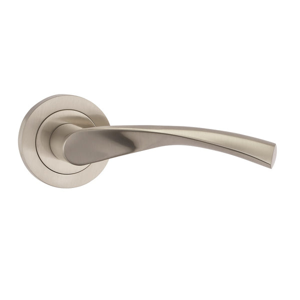 Fortessa Verto Lever Handles on Round Rose - Satin Nickel