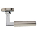 Fortessa Torres Lever Handles on Round Rose - Satin & Polished Nickel Dual Finish