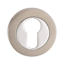 Fortessa Euro Profile Round Escutcheon (pair) - Satin Nickel & Polished Chrome Dual Finish