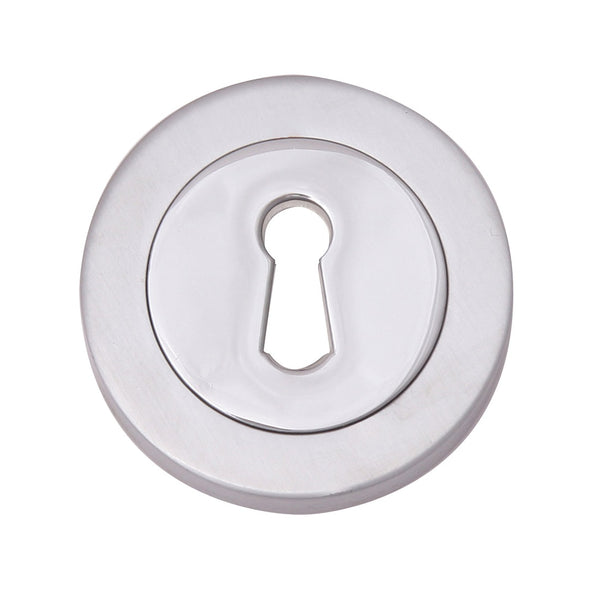 Fortessa Lever Key Round Escutcheon (pair) - Polished Chrome