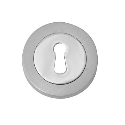 Fortessa Lever Key Round Escutcheon (pair) - Satin & Polished Nickel Dual Finish