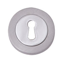 Fortessa Lever Key Round Escutcheon (pair) - Satin & Polished Chrome Dual Finish