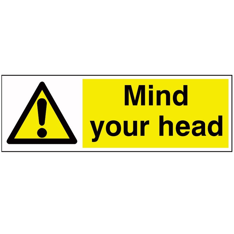 300x100mm Mind Your Head Sign - Rigid Plastic