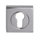 Fortessa Euro Profile Square Escutcheon (pair) - Satin & Polished Chrome Dual Finish