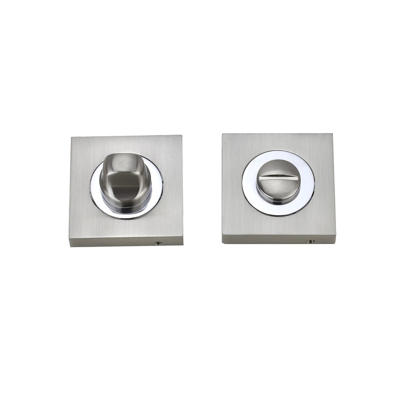 Fortessa Bathroom Square Turn & Release - Satin Nickel & Polished Chrome Dual Finish