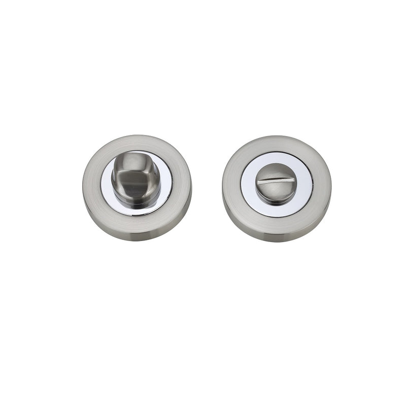 Fortessa Bathroom Round Turn & Release - Satin Nickel & Polished Chrome Dual Finish