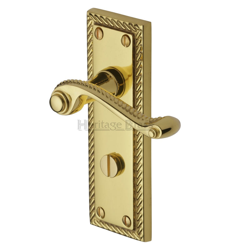 M.Marcus Georgian Bathroom Handles - Polished Brass