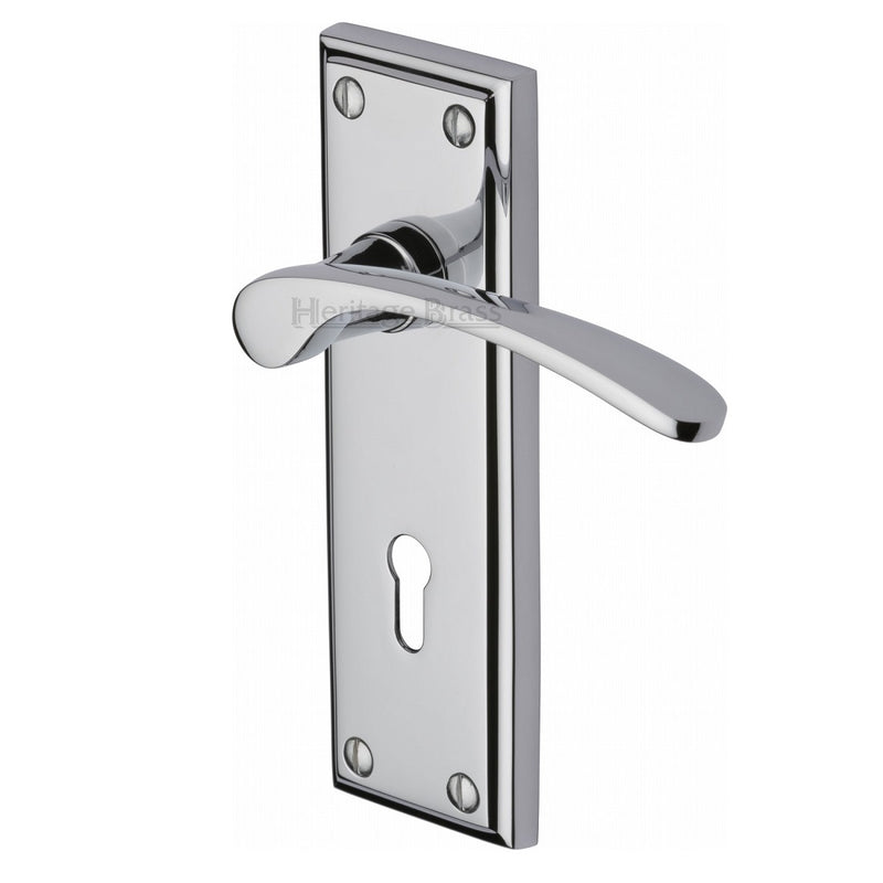 M.Marcus Hilton Lock Handles - Polished Chrome