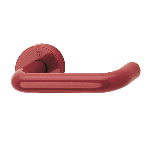 Hoppe Paris 21mmØ Return to Door Nylon Lever Handles on Round Rose - Red RAL3003