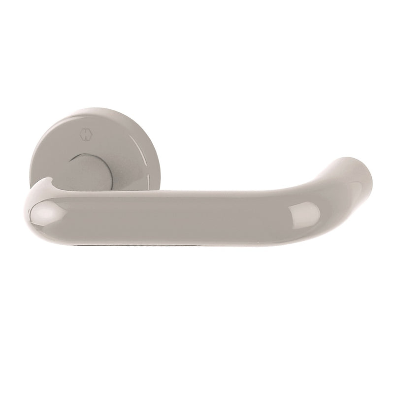 Hoppe Paris 21mmØ Return to Door Nylon Lever Handles on Round Rose - Dove Grey RAL7506