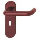 Hoppe Paris 21mmØ Return to Door Nylon Lever Handles on Lock Plate - Claret (Burgundy) RAL3005