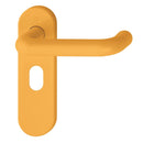 Hoppe Paris 21mmØ Return to Door Nylon Lever Handles on Oval Plate - Yellow RAL1004