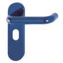 Hoppe Paris 21mmØ Return to Door Nylon Lever Handles on Oval Plate - Cobalt Blue RAL5002