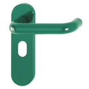Hoppe Paris 21mmØ Return to Door Nylon Lever Handles on Oval Plate - Green RAL6016