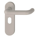 Hoppe Paris 21mmØ Return to Door Nylon Lever Handles on Oval Plate - Dove Grey RAL7506