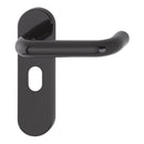 Hoppe Paris 21mmØ Return to Door Nylon Lever Handles on Oval Plate - Ebony Black RAL9017