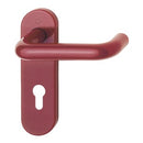 Hoppe Paris 21mmØ Return to Door Nylon Lever Handles on Euro Plate (72mm centres) - Red RAL3003