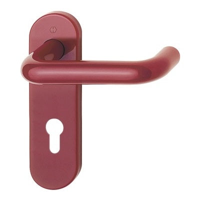 Hoppe Paris 21mmØ Return to Door Nylon Lever Handles on Euro Plate (72mm centres) - Red RAL3003