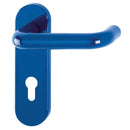 Hoppe Paris 21mmØ Return to Door Nylon Lever Handles on Euro Plate (72mm centres) - Cobalt Blue RAL5002