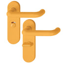 Hoppe Paris 21mmØ Return to Door Nylon Lever Handles on Bathroom Plate (57mm centres) - Yellow RAL1004