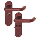 Hoppe Paris 21mmØ Return to Door Nylon Lever Handles on Bathroom Plate (57mm centres) - Claret (Burgundy) RAL3005