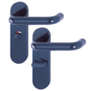 Hoppe Paris 21mmØ Return to Door Nylon Lever Handles on Bathroom Plate (57mm centres) - Midnight (Dark) Blue RAL5003