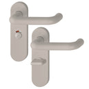 Hoppe Paris 21mmØ Return to Door Nylon Lever Handles on Bathroom Plate (57mm centres) - Dove Grey RAL7506
