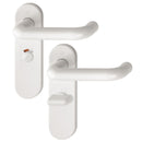 Hoppe Paris 21mmØ Return to Door Nylon Lever Handles on Bathroom Plate (57mm centres) - Diamond White RAL9016