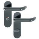 Hoppe Paris 21mmØ Return to Door Nylon Lever Handles on Bathroom Plate (78mm centres) - Anthracite Grey RAL7016