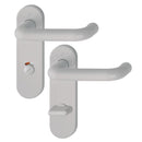 Hoppe Paris 21mmØ Return to Door Nylon Lever Handles on Bathroom Plate (78mm centres) - Dove Grey RAL7506