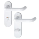 Hoppe Paris 21mmØ Return to Door Nylon Lever Handles on Bathroom Plate (78mm centres) - Diamond White RAL9016